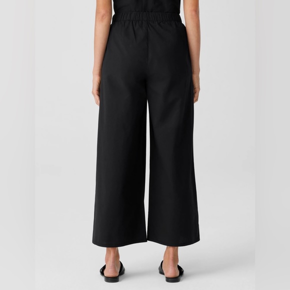 Eileen Fisher Washed Organic Cotton Poplin Wide-Leg Pant - Picture 2 of 9
